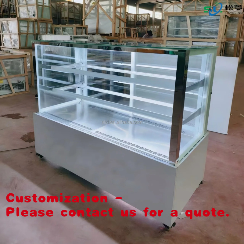 Refrigerated Display Case - Koelvitrine voor gebak, modern vierkant glazen