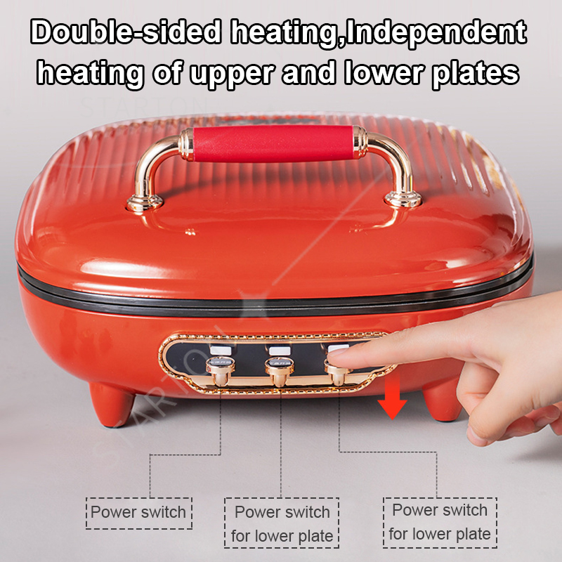 Crepe Maker Griddle - Crêpemaker Dubbelzijdige verwarming Koekenpan Pannenkoekpot Pizza