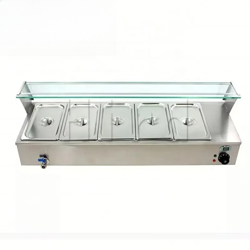 Bain Marie Food Warmer - Commerciële gas bain-marie voedselverwarmer van roestvrij