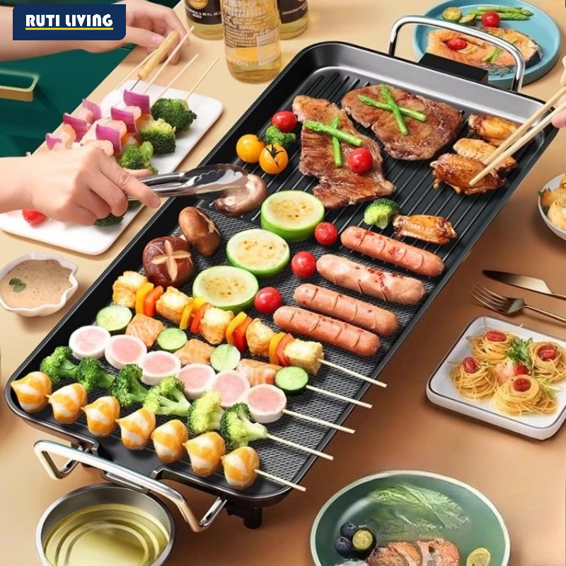 Teppanyaki Grill Table - Elektrische grote teppanyaki grilltafel, rookloze grill,