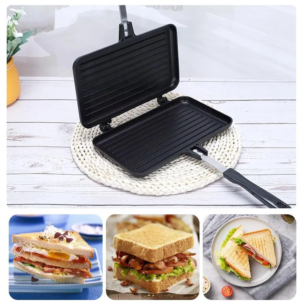 Crepe Maker Griddle - Dubbelzijdig Koekenpan Non-stick Sandwich Maker Wafel