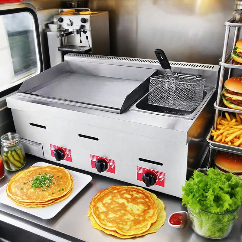 Teppanyaki Grill Table - Commerciële tafelmodel gasplatte grillplaat, teppanyaki kookgrill