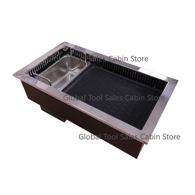 Teppanyaki Grill Table - Commerciële elektrische BBQ-grilltafel Hot Pot en