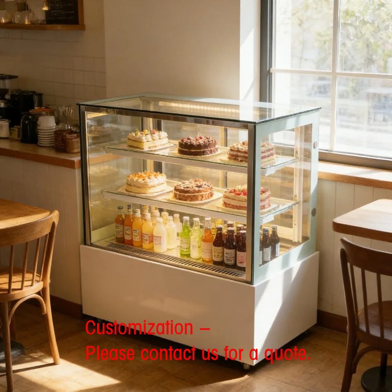Refrigerated Display Case - Op maat gemaakte glazen taartvitrine met