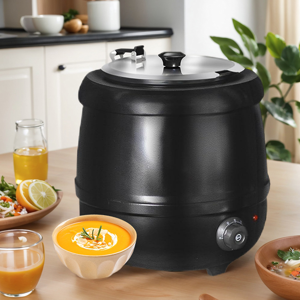 Soup Kettle Warmer - 10L soepketel met scharnierend deksel, elektrische
